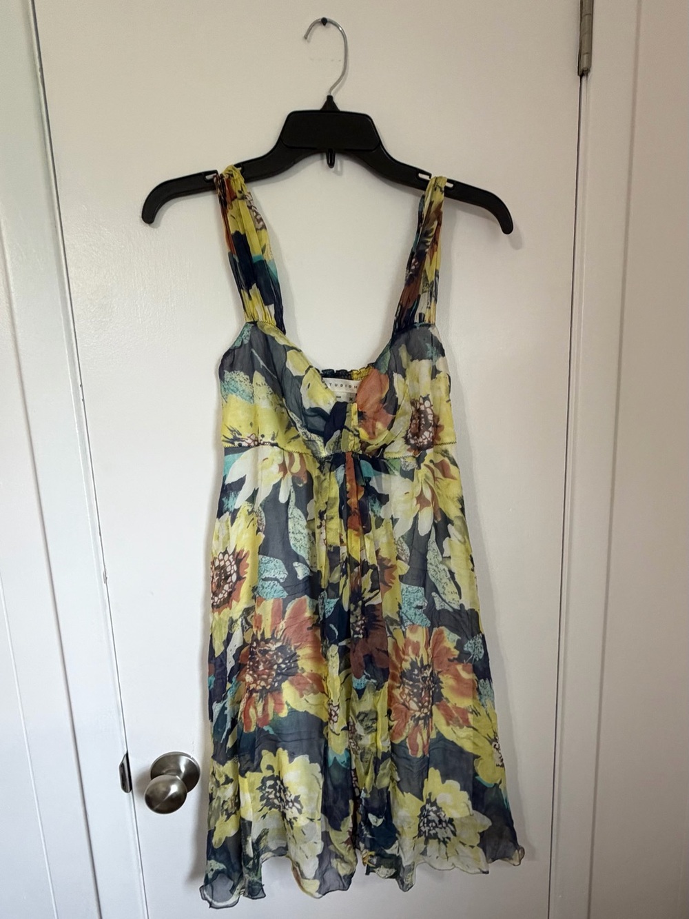 Floral sleeveless Sundress in Yellow and Teal